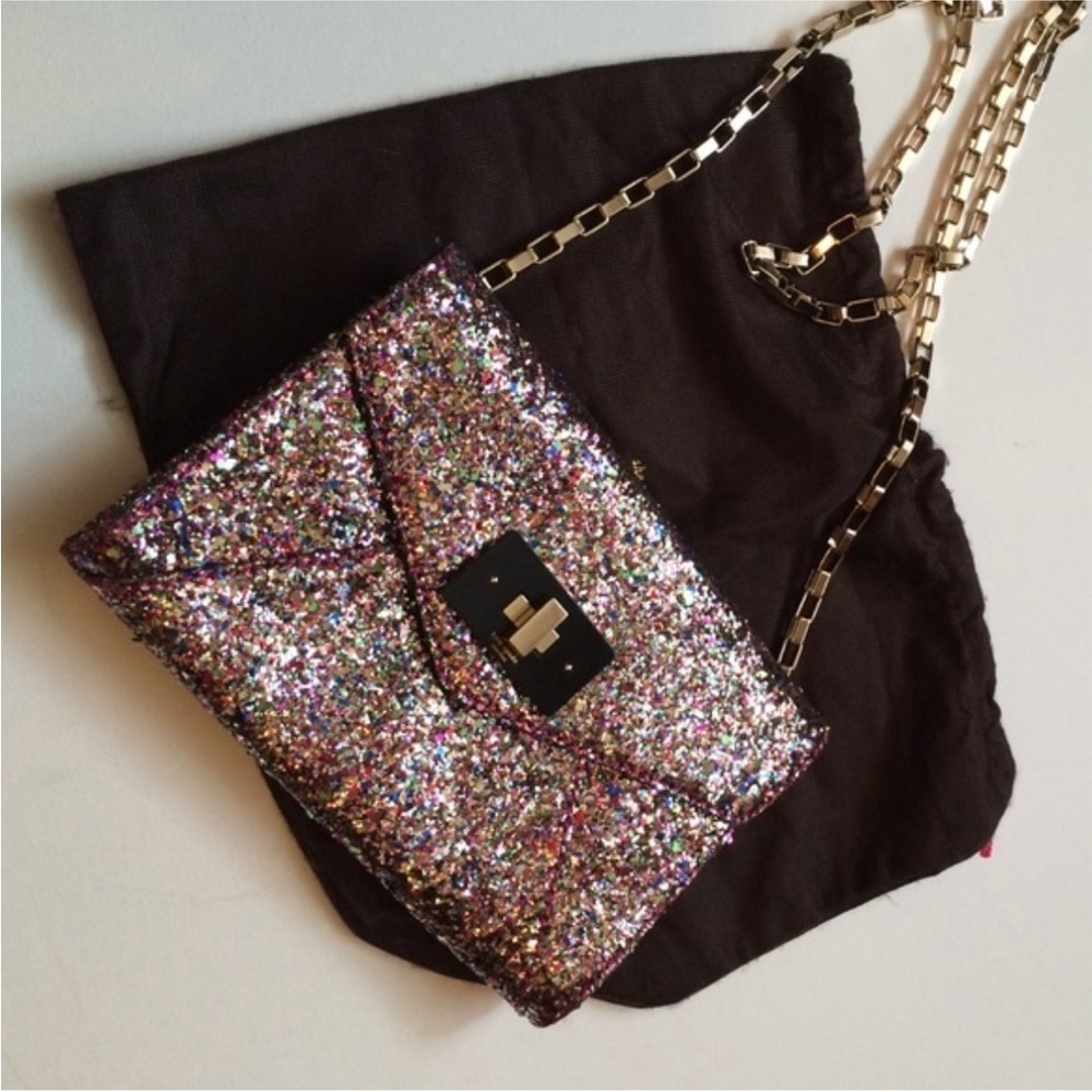 Kate Spade Moonlit Soiree Glitter Pink Handbag Cross Body - Picture 11 of 11